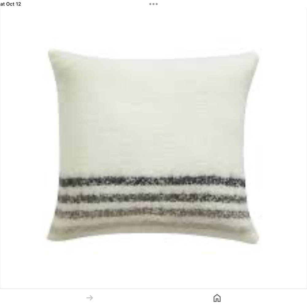 Striped Accent Pillow in Cream and Gray brownish